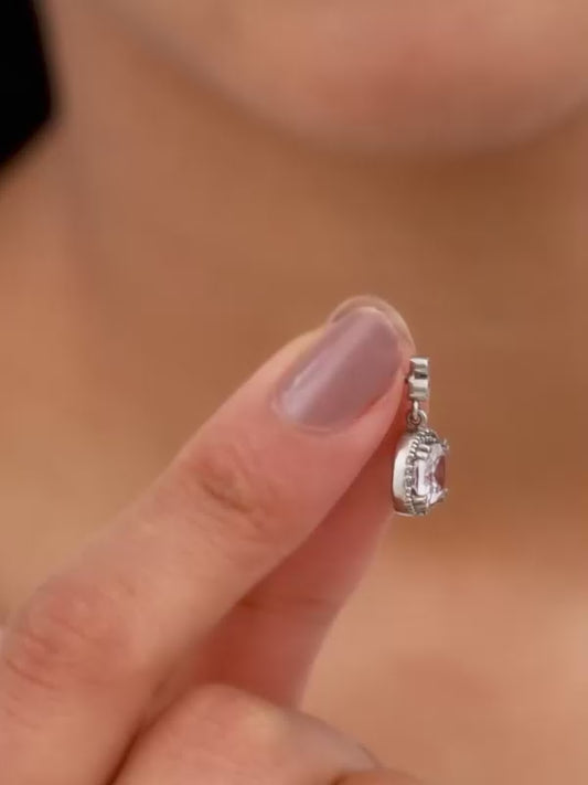 Silver Zircon Halo Earrings