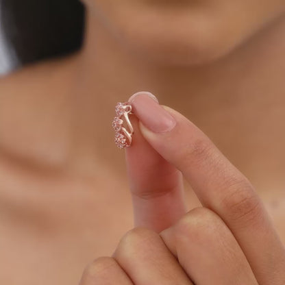 Rose Gold Floral Edifice Earrings