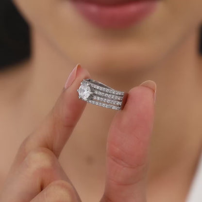 Silver Stacked Shine Ring