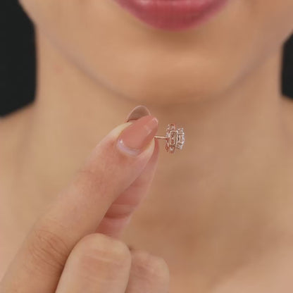Rose Gold Lovable Solitaire Diamond Earrings