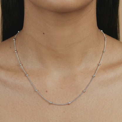 Silver Sleek Ball Station Chain