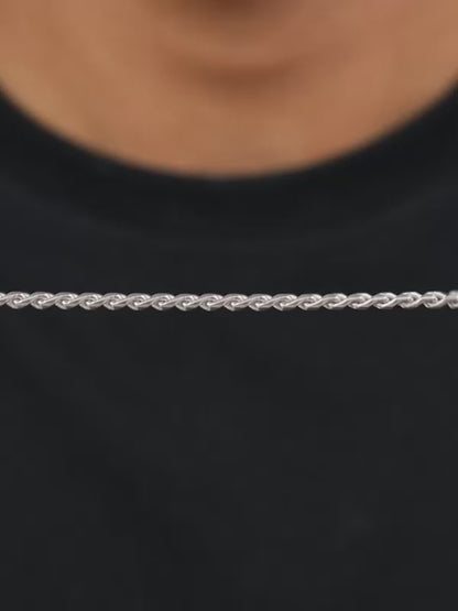 Silver Dainty Rolo Chain For Him