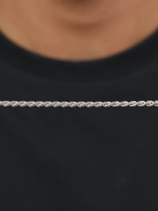 Silver Dainty Rolo Chain For Him