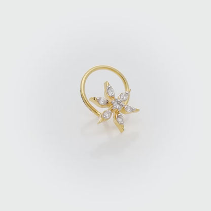 Gold Blossom Brilliance Diamond Nose Pin