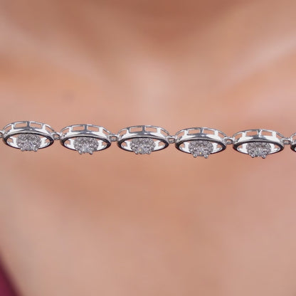 Silver Charming Oval Necklace