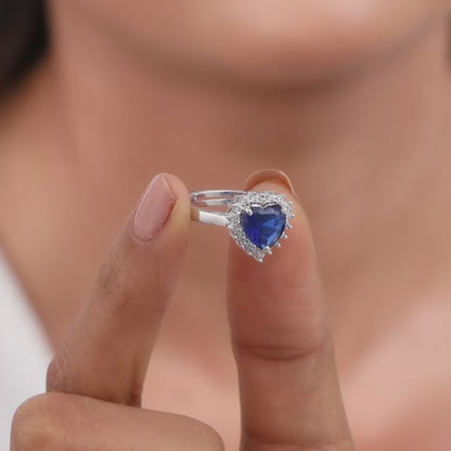 Silver Heart Of The Ocean Ring