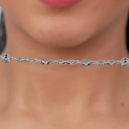 Silver Infinity Evil Eye Bracelet