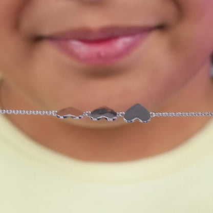 Silver Pookie Hearts Kids Bracelet (2 - 8 Years)