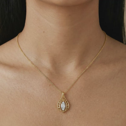 Gold Lattice Light Lab Grown Diamond Pendant