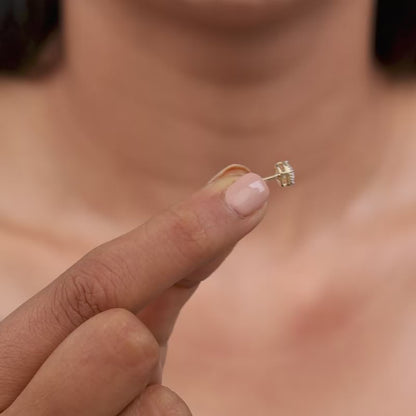 Gold Nova Lab Grown Diamond Stud Earrings
