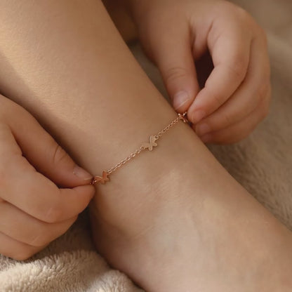 Rose Gold Flutter Glow Kids Anklet (1 - 5 Years)