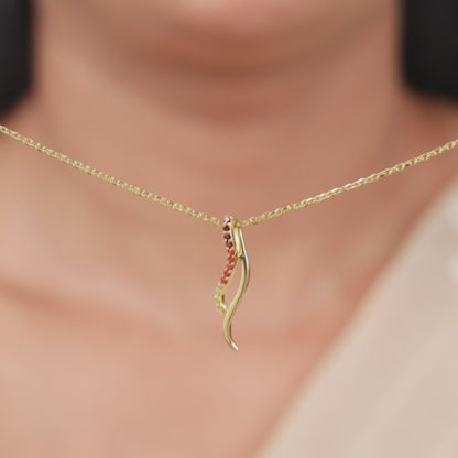 Golden Tanirika Pendant With Link Chain