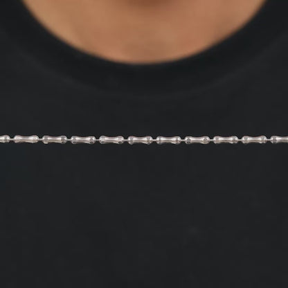 Silver Cylindrical Chain For Him