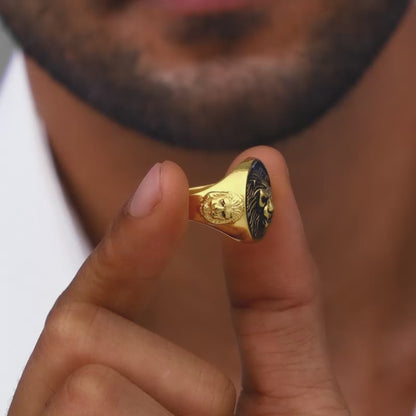 Golden Roar Of Lion Ring For Him