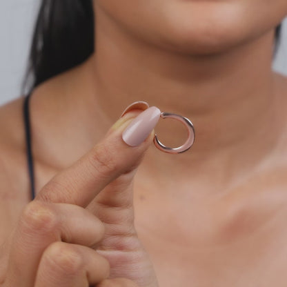 Rose Gold Tapered Hoop Earrings
