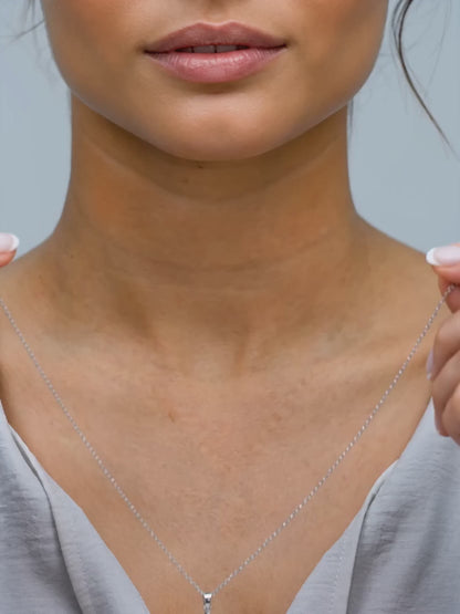 Silver Blue Night Pendant With Link Chain