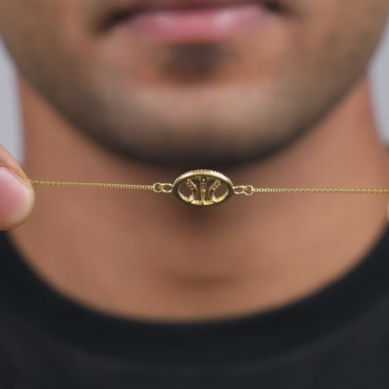 Golden Trishula Bracelet Rakhi