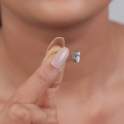 Silver Kiss Me Studs