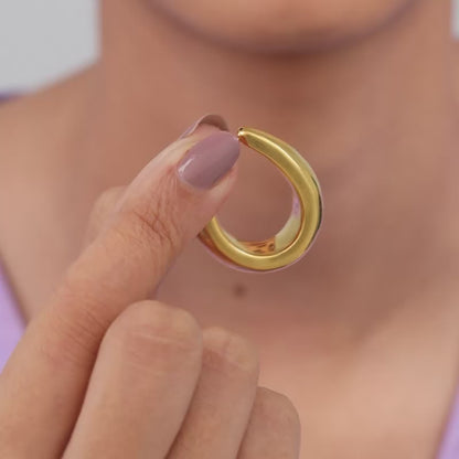 Golden Trendy Hoop Earrings