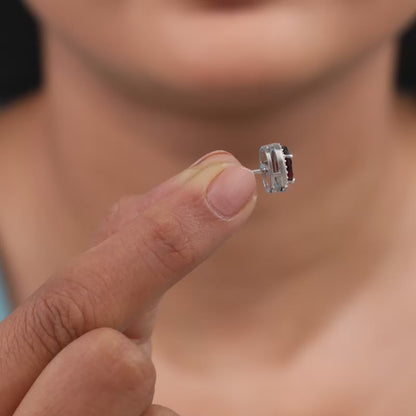 Silver Garnet Glimmer Earrings