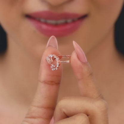 Rose Gold Drop Wreath Ring