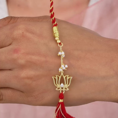 Golden Padmavati Lumba Rakhi
