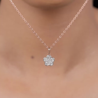 Rose Gold Floral Dazzle Lab Grown Diamond Pendant