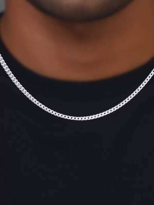 Silver Spiga Wheat Chain for Him