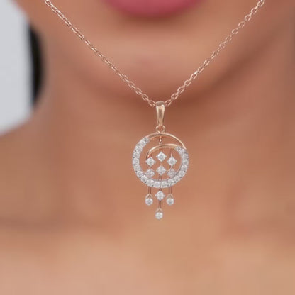 Rose Gold Classic Orb Lab Grown Diamond Pendant