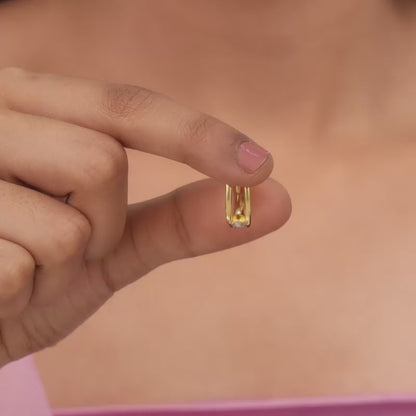 Golden Elliptical  Zirconia Ring