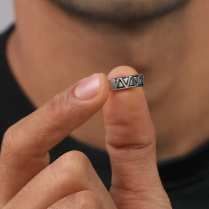 Silver Geometric Majesty Ring For Him