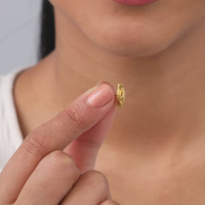 Golden Rhombus Glint Studs