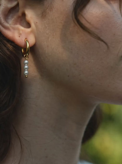 Rose Gold Flower Bouquet Earrings
