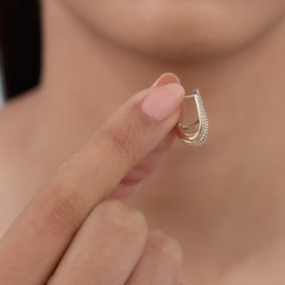 Gold Woven Embrace Lab Grown Diamond Earrings