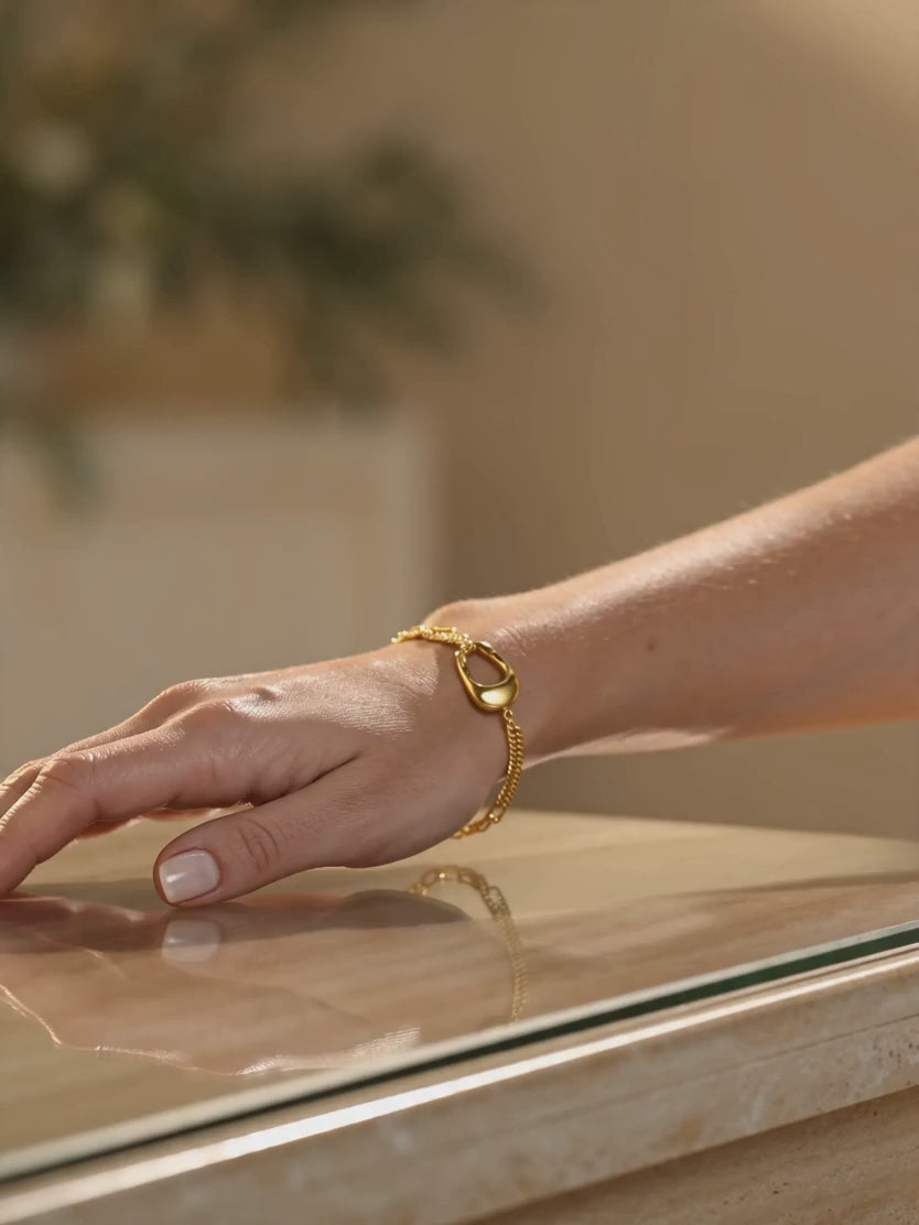 IXIA by GIVA Split Energy Gold Plated Bracelet