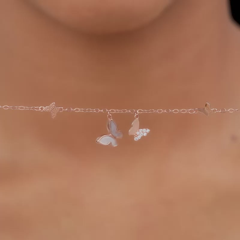 Rose Gold Twirly Butterfly Bracelet- Rose Gold Bracelet for Women