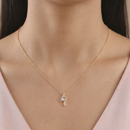 Gold Twisted Bud Lab Grown Diamond Pendant