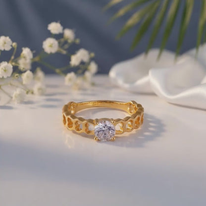 Golden Heart Cut-Out Ring