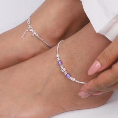 Silver Colourful Radiance Anklet
