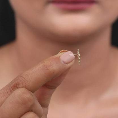 Gold Leafline Lab Grown Diamond Stud Earrings