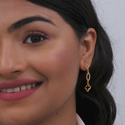 Golden Precious Floral Earrings