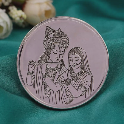 Silver Personalized Radha Krishna Coin - 10g