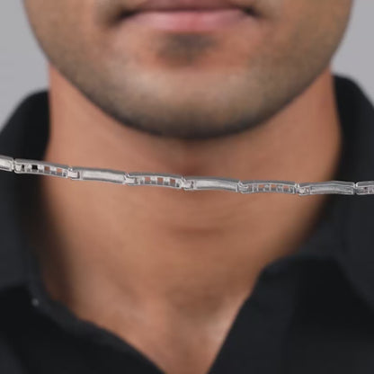 Silver Titan Weave Bracelet For Him