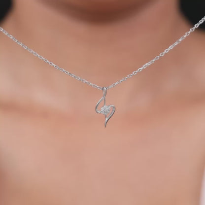 Silver Gorgeous Beauty Pendant With Link Chain