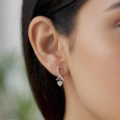 Gold Tied in Love Lab Grown Diamond Earrings