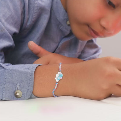 Silver Adorable Elephant Kids Rakhi