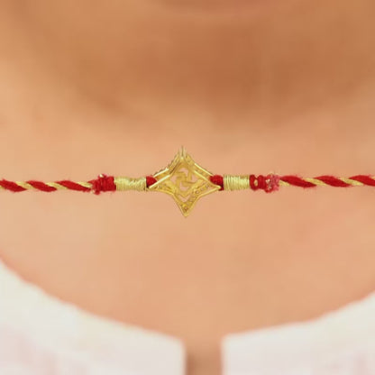 Golden Divine Swastik Rakhi