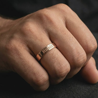 Rose Gold Personalised Signature Ring For Him