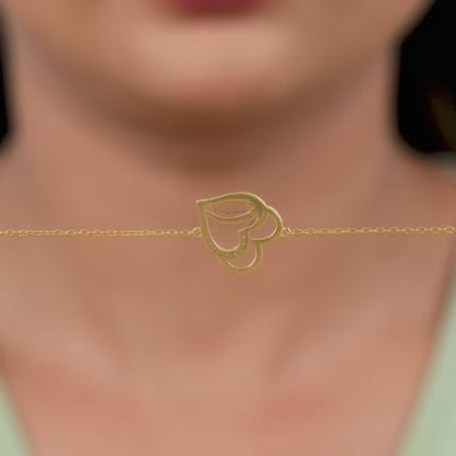 Gold Bonded Hearts Bracelet