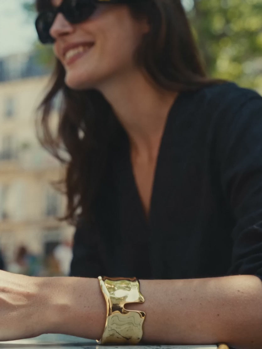 IXIA by GIVA Sharp Mood Gold Plated Cuff Bracelet